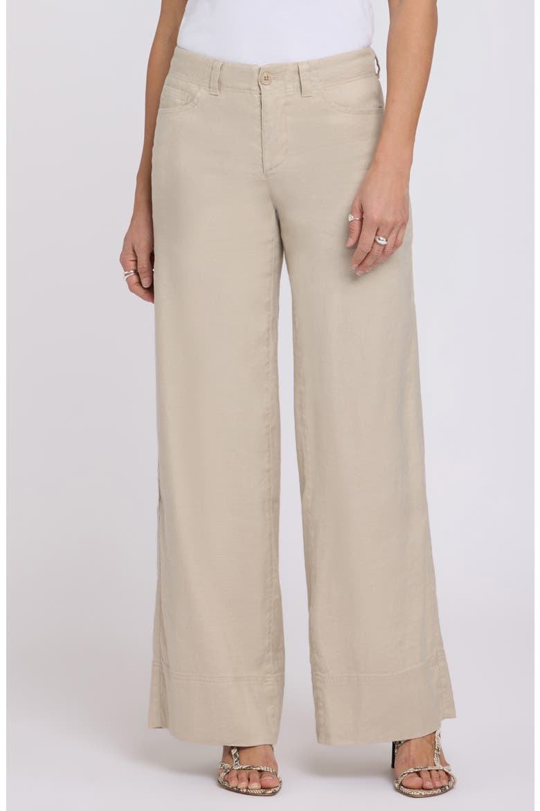 Linen Blend Wide Leg Pants, Main, color, FEATHER