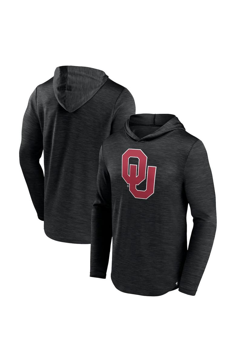FANATICS Men's Fanatics Branded Heather Black Oklahoma Sooners Transitional Hoodie T-Shirt, Main, color, Heather Black