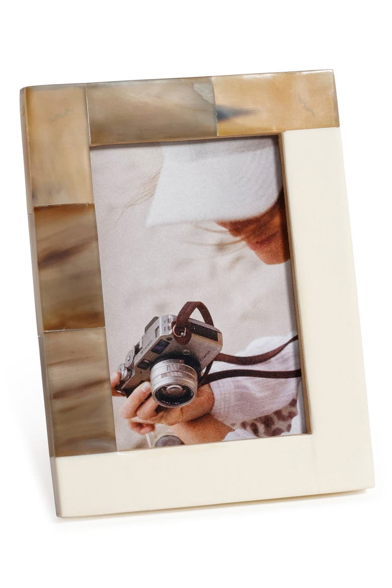 Dune African White Horn Photo Frame, Main, color, IVORY/ BEIGE