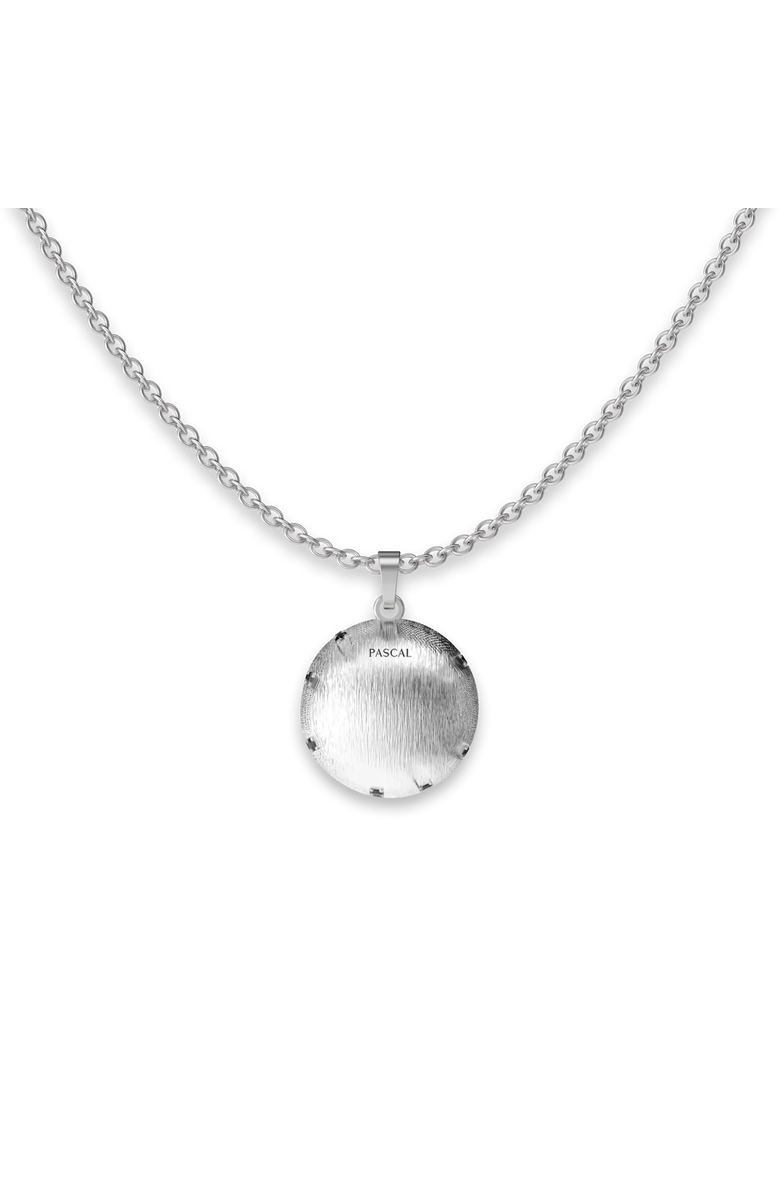 PASCAL The Basketball Crooked Ball Diamond Pavé Necklace, Alternate, color, Silver / Black Diamond