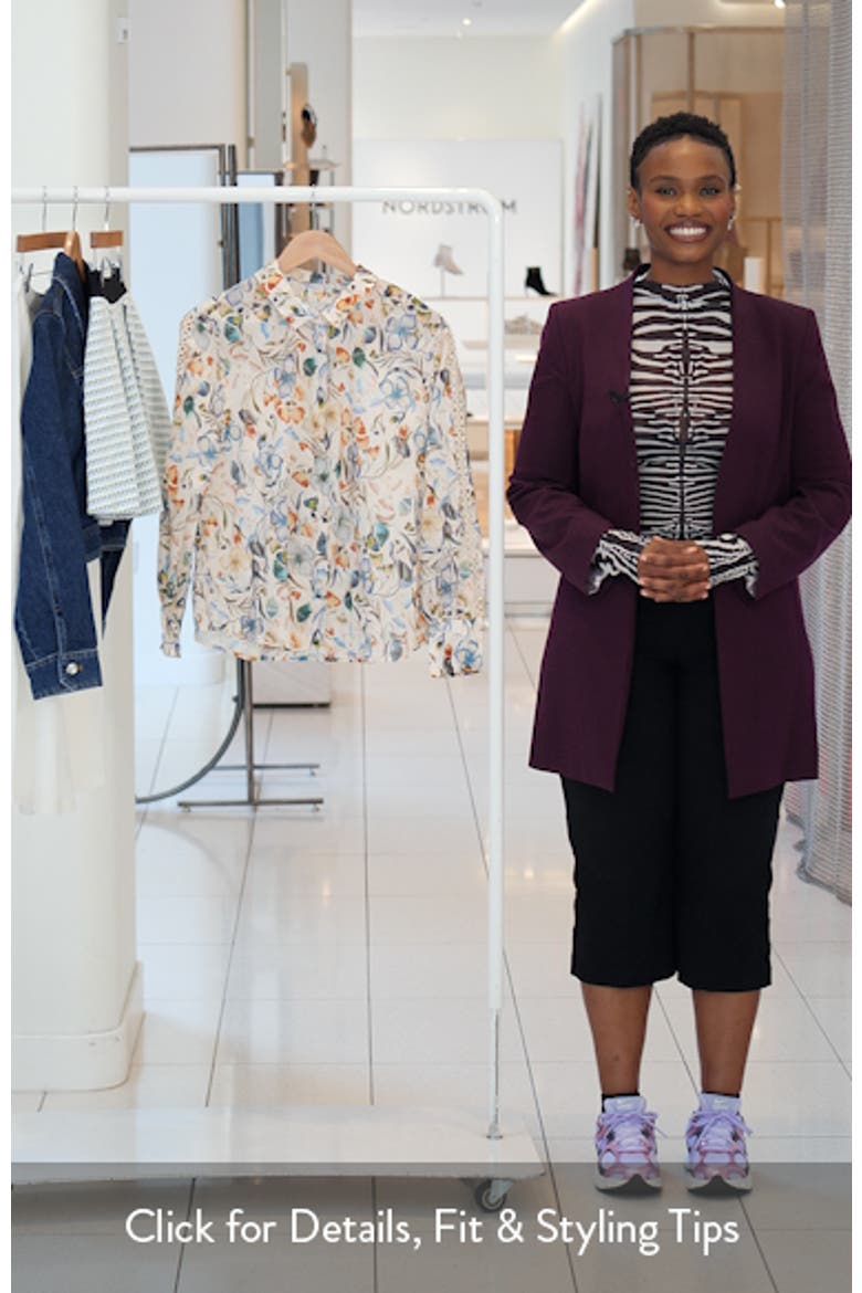 Pressed Flower Crochet Trim Cotton Button-Up Top video