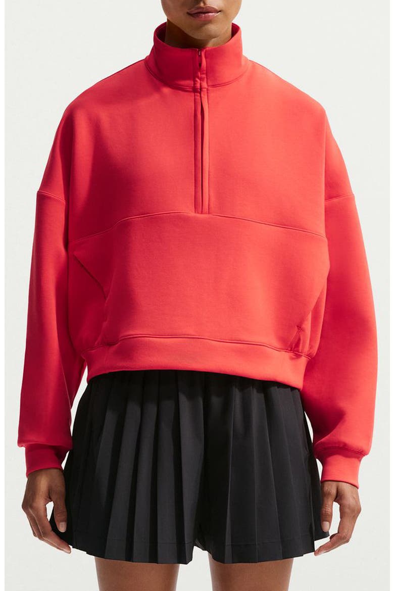 24.7 ImpossiblySoft Dri-FIT Oversize Half Zip Top, Main, color, LIGHT CRIMSON/UNIVERSITY RED
