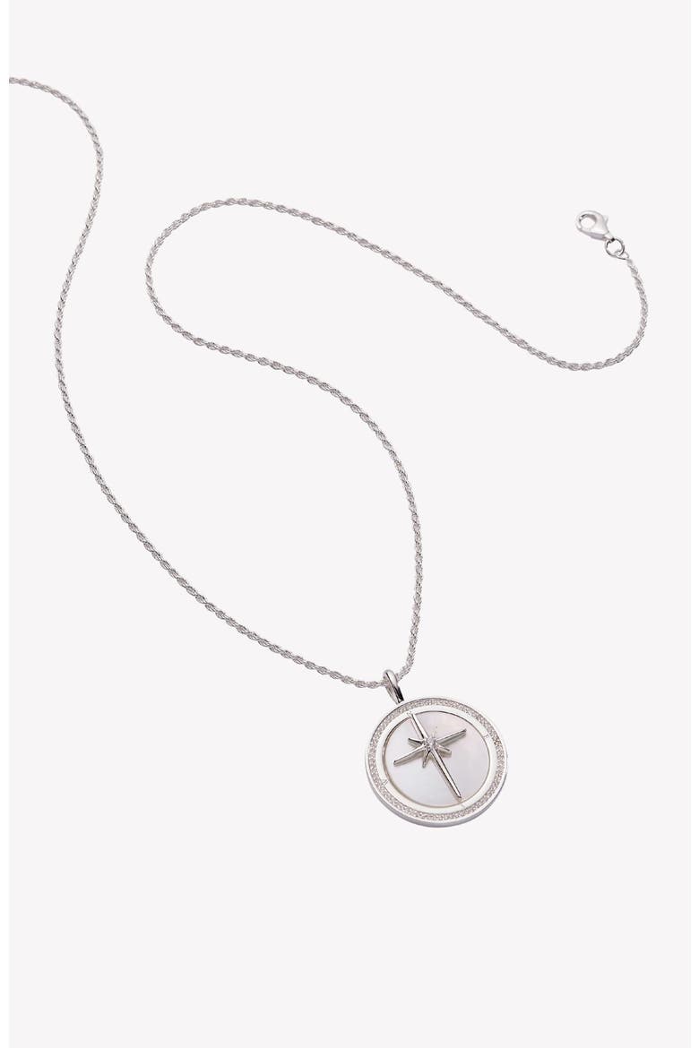 True Direction Compass Necklace, Alternate, color, Sterling Silver
