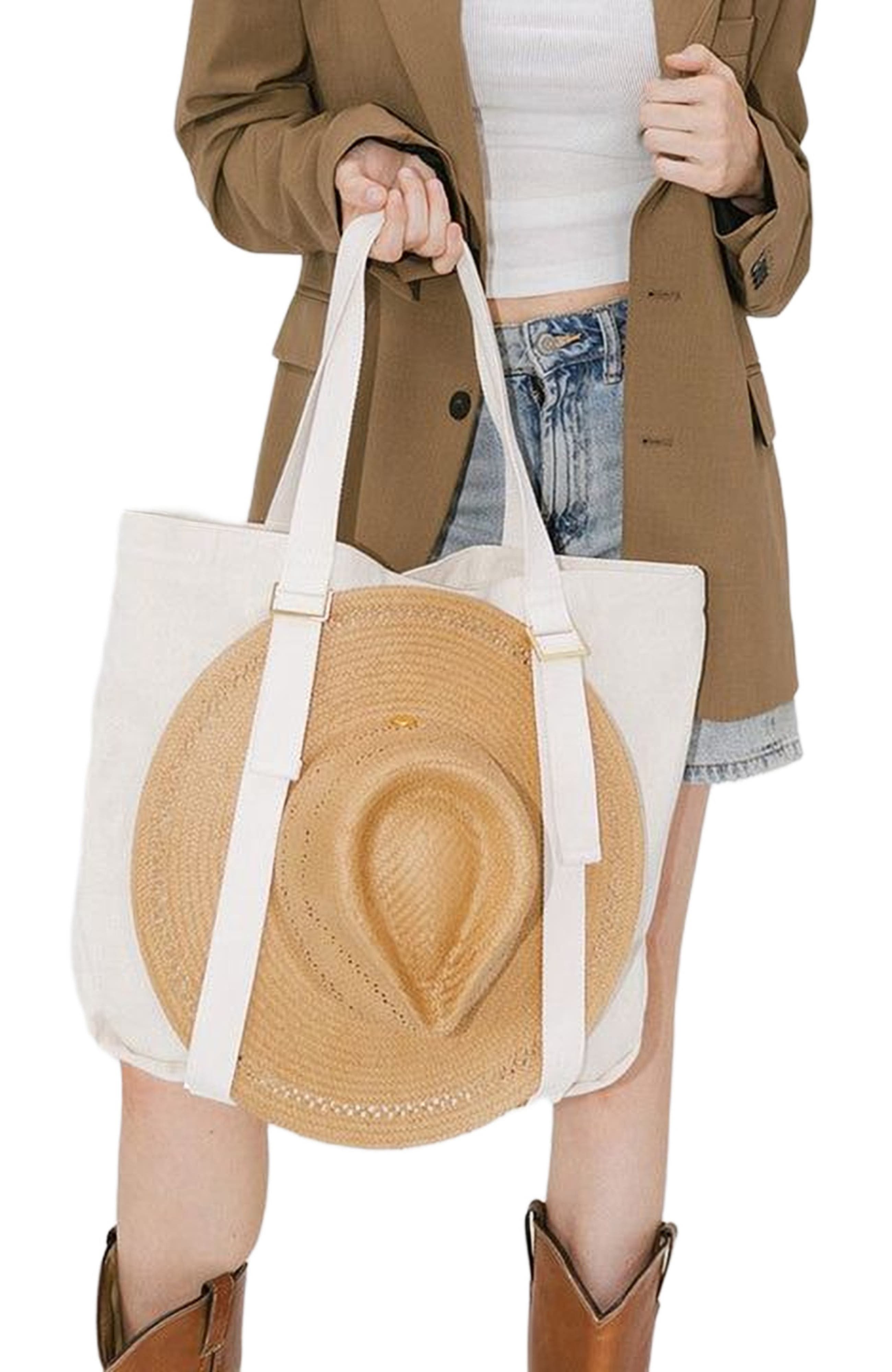 Canvas Hat Carrying Tote, Alternate, color, Natural