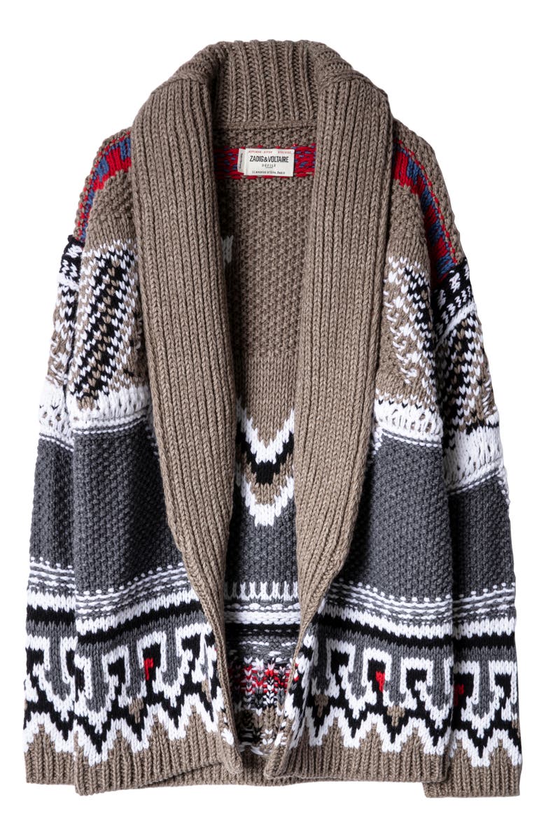 Zadig & Voltaire Ella Merino Wool Blend Cardigan, Alternate, color, 