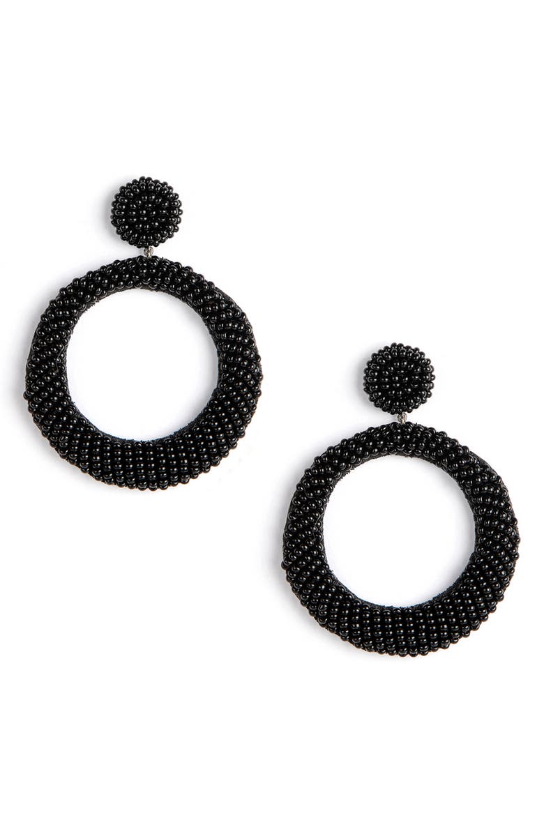 Deepa Gurnani Asta Beaded Hoop Drop Earrings, Main, color, 