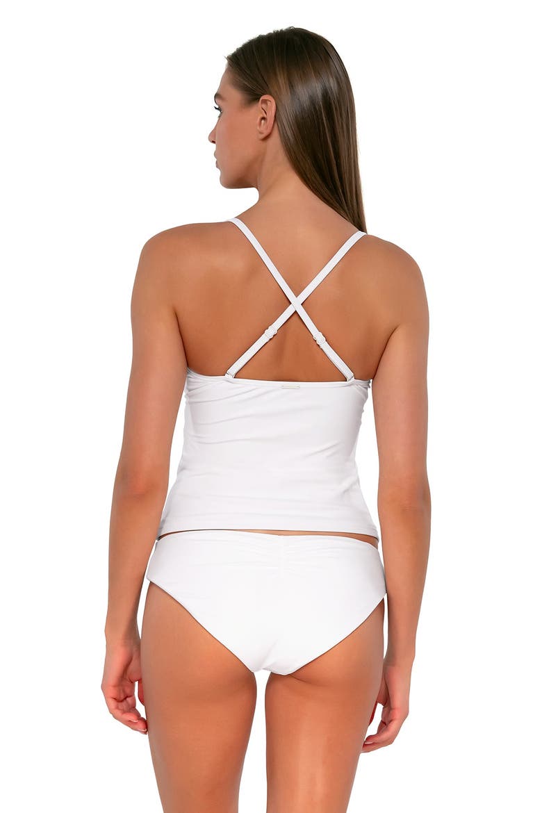 Simone Tankini Swimsuit Top, Alternate, color, White Lily