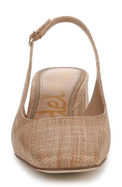 Sam Edelman Terra Slingback Kitten Heel Buff Tan In Tan Raffia