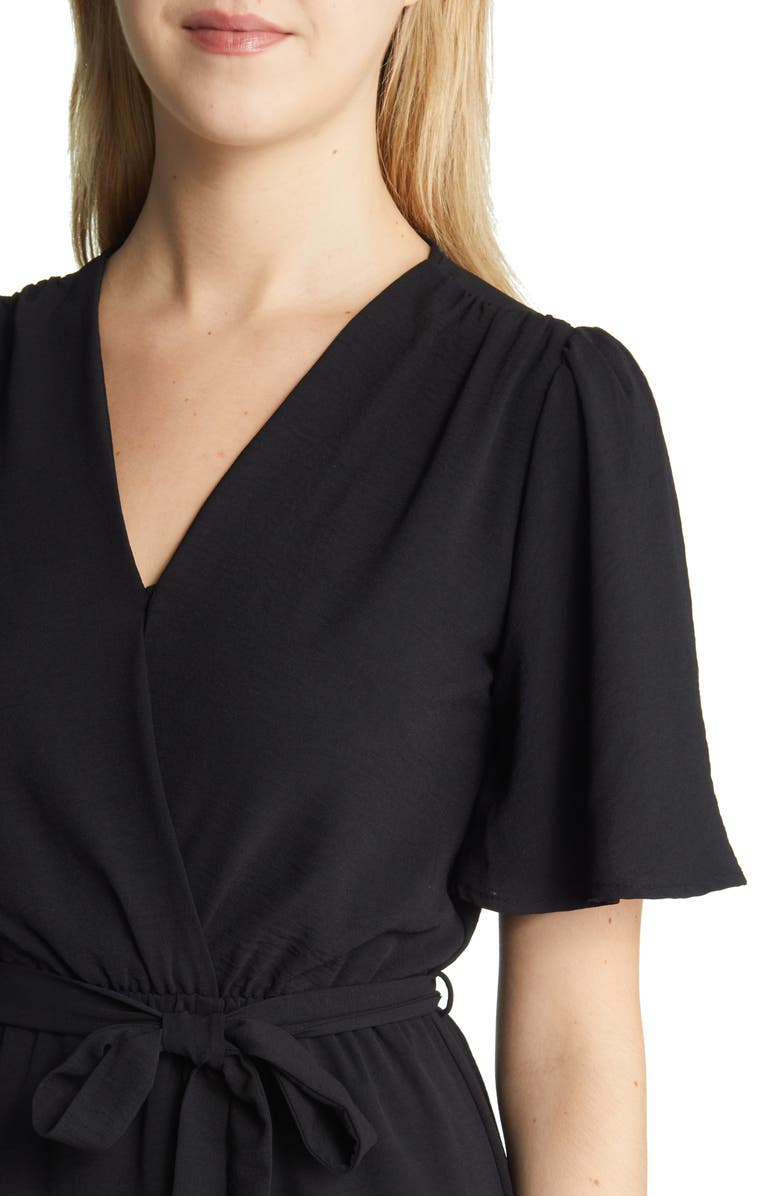 Fraiche by J Flutter Sleeve Faux Wrap Maxi Dress, Alternate, color,