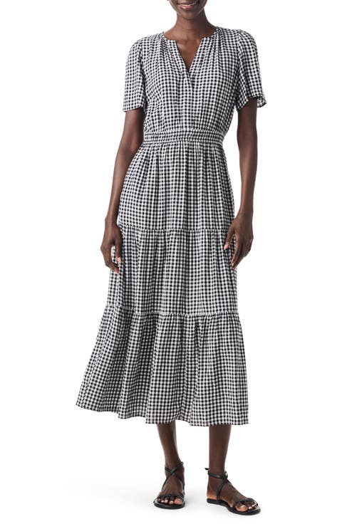 Daydream Gingham Tiered Maxi Dress