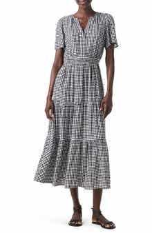 NIC+ZOE Daydream Gingham Tiered Maxi Dress