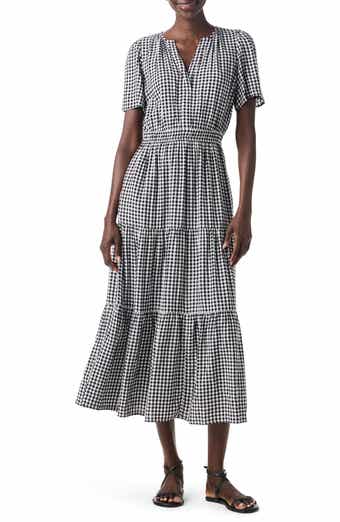 NIC+ZOE Daydream Gingham Tiered Maxi Dress