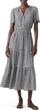 NIC+ZOE Daydream Gingham Tiered Maxi Dress
