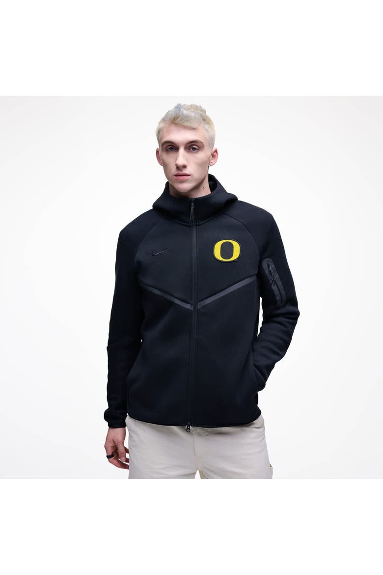 Men's Nike Black Oregon Ducks Tech Fleece Full-Zip Windrunner Hoodie, Main, color, Black