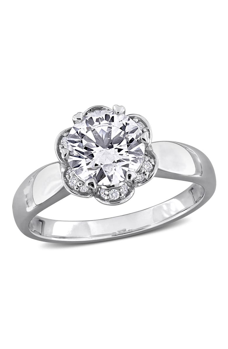 Julianna B. 1-5/8 ctw Lab-Grown Diamond Flower Ring 18k, Main, color, White Gold