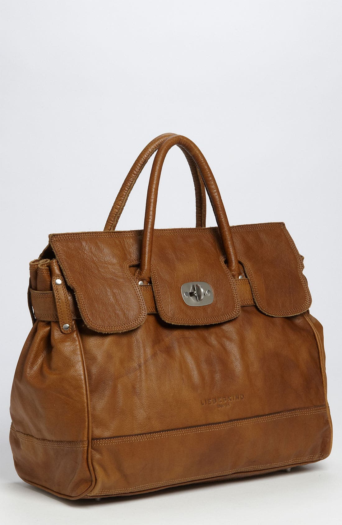 'Mia - Large' Soft Leather Satchel, Main, color, BEIGE