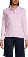 Lands' End School Uniform  Long Sleeve Feminine Fit Interlock Polo Shirt