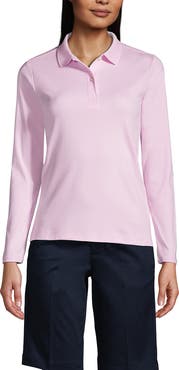 Lands' End School Uniform  Long Sleeve Feminine Fit Interlock Polo Shirt