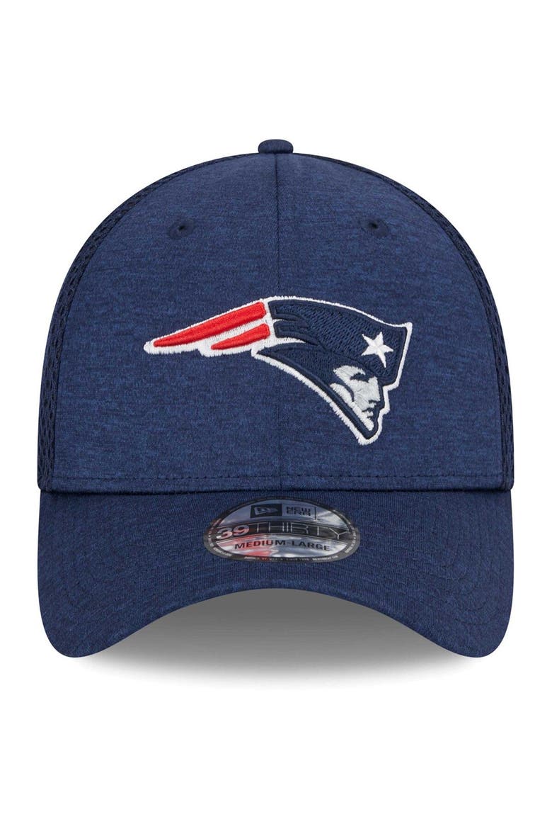 Men's New Era Navy New England Patriots Stripe 39THIRTY Flex Hat, Alternate, color, Navy