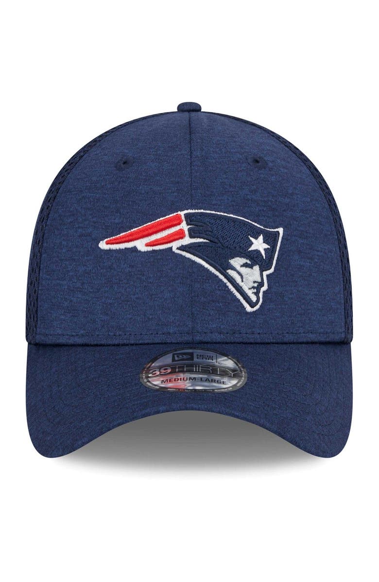 New Era Men's New Era Navy New England Patriots Stripe 39THIRTY Flex Hat, Alternate, color,