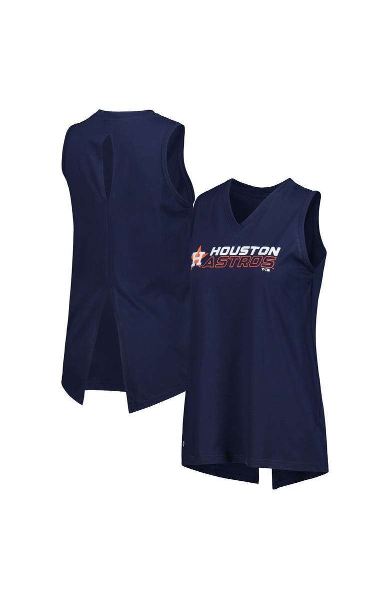 LEVELWEAR Women's Levelwear  Navy Houston Astros Paisley Chase V-Neck Tank Top, Main, color, 