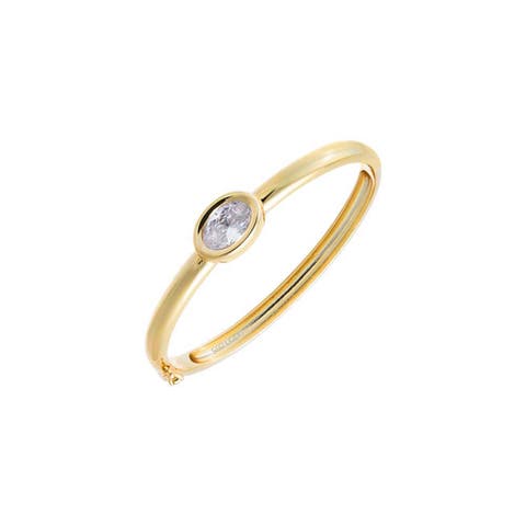 Lab Grown Diamond Oval Wide Bezel Bangle Bracelet