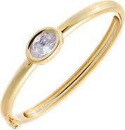 BY ADINA EDEN Lab Grown Diamond Oval Wide Bezel Bangle Bracelet