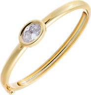 BY ADINA EDEN Lab Grown Diamond Oval Wide Bezel Bangle Bracelet