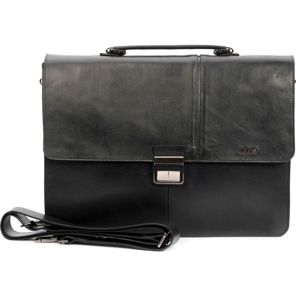Velez Aperto Leather Laptop Bag for Men in Black  product