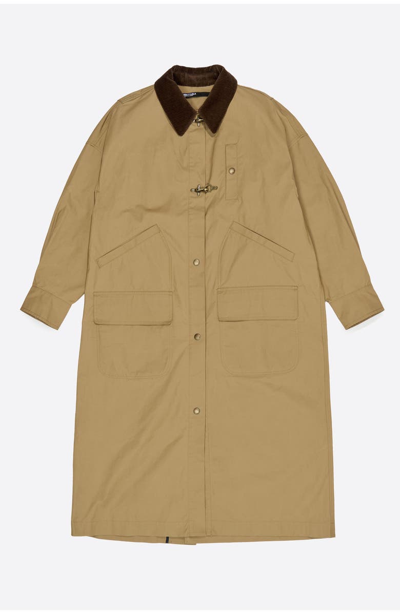 Bimba y Lola Maxi Length Trench, Alternate, color, Khaki