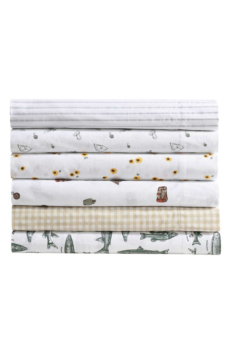 Eddie Bauer Arden Stripe 200 Thread Count Cotton Percale King Sheet Set, Alternate, color, Grey