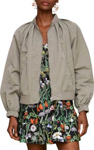 Avec Les Filles Pleated Balloon Bomber Jacket