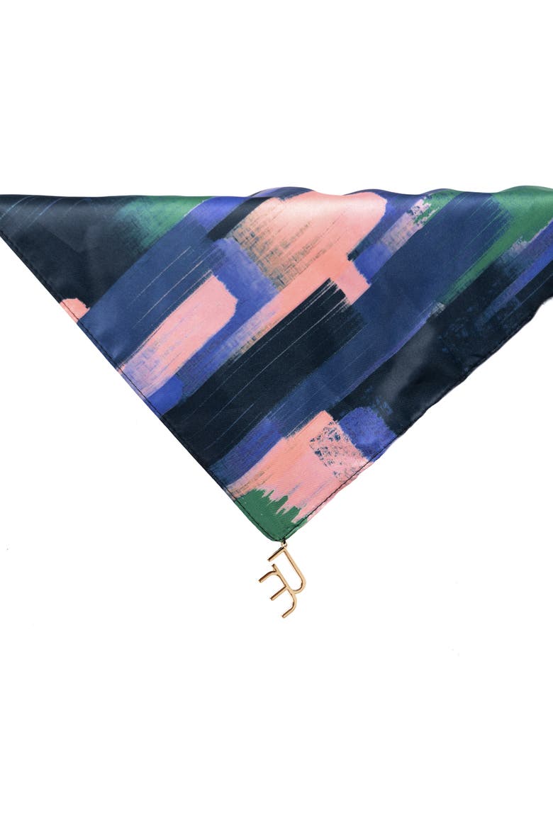 Zion Print Versa Scarf with logo hardware, Main, color, Navy Blue