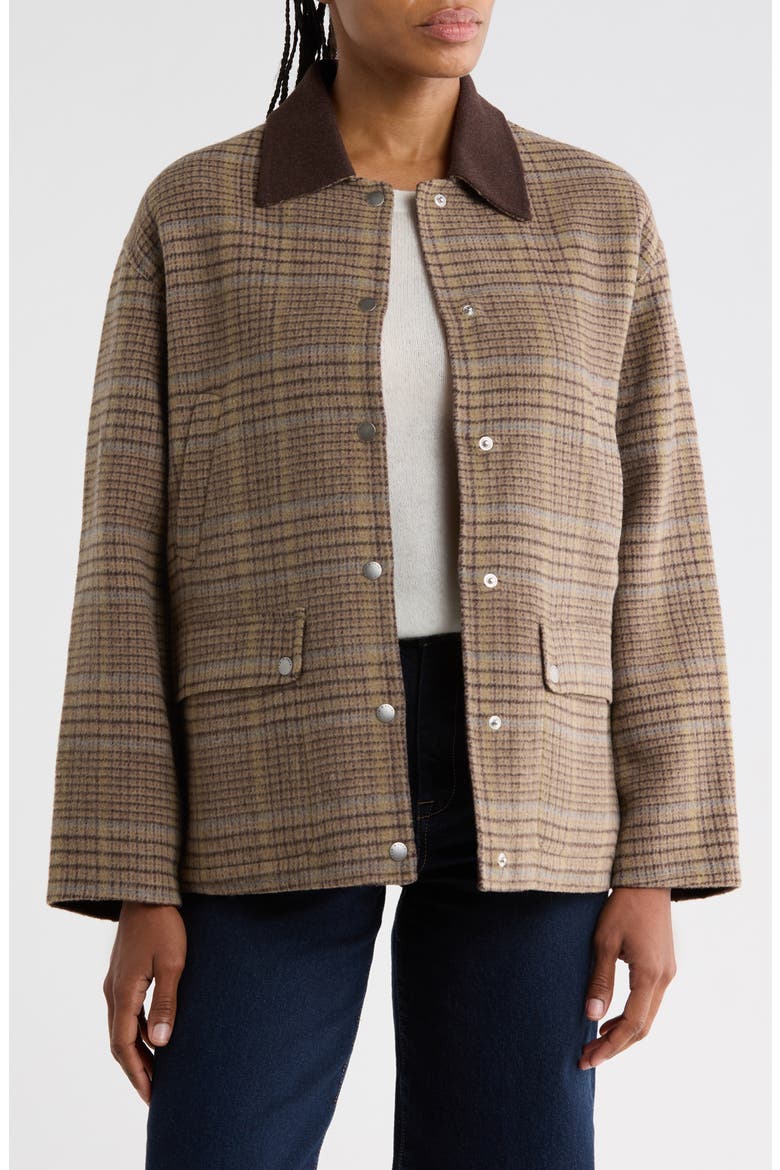 Cassidy Plaid Jacket, Main, color, BROWN PLAID