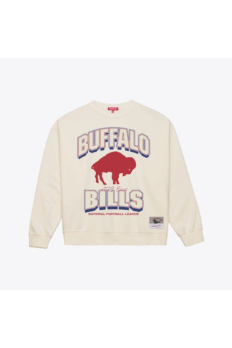 Women's  Mitchell & Ness  Cream Buffalo Bills Tonal Arch Sweatshirt, Alternate, color, Cream