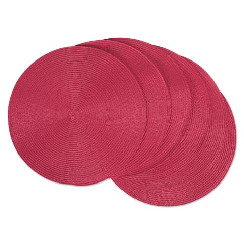 Round PP Woven Placemat Set/6, 15" Dia