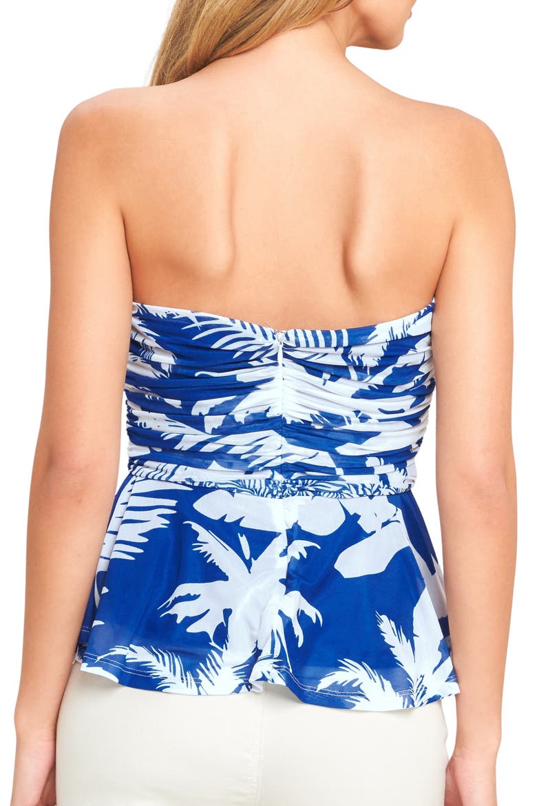 Mesh Peplum Tube Top, Alternate, color, NAVY/ WHITE