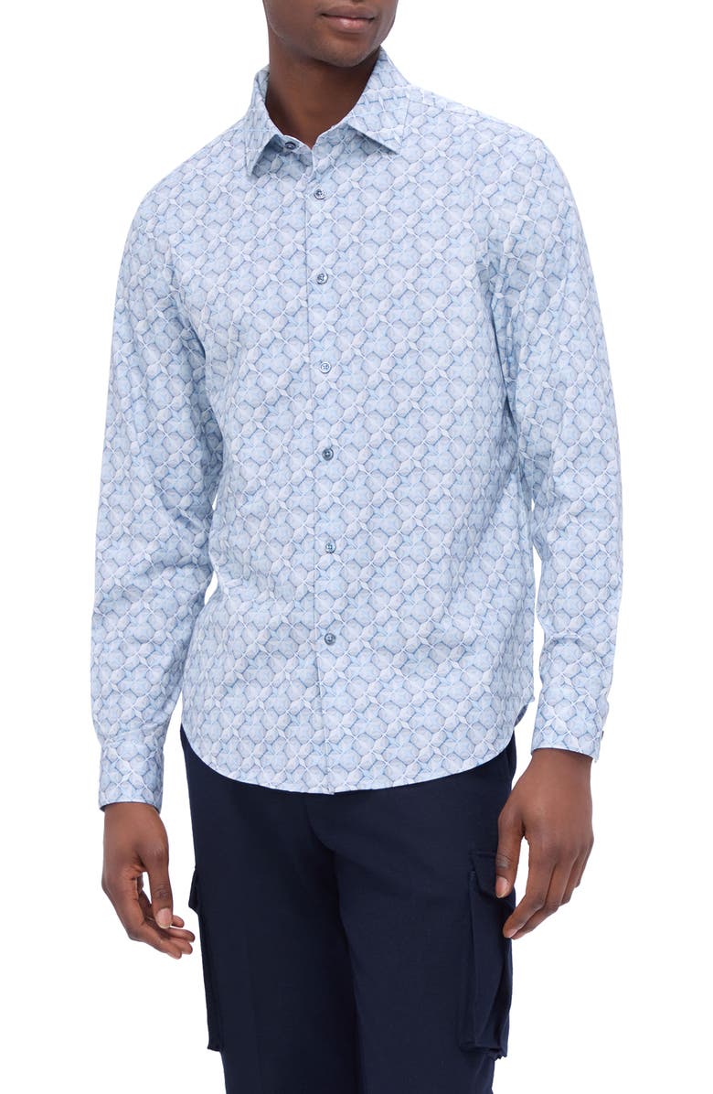 Bugatchi James OoohCotton<sup>®</sup> Abstract Print Button-Up Shirt, Main, color,