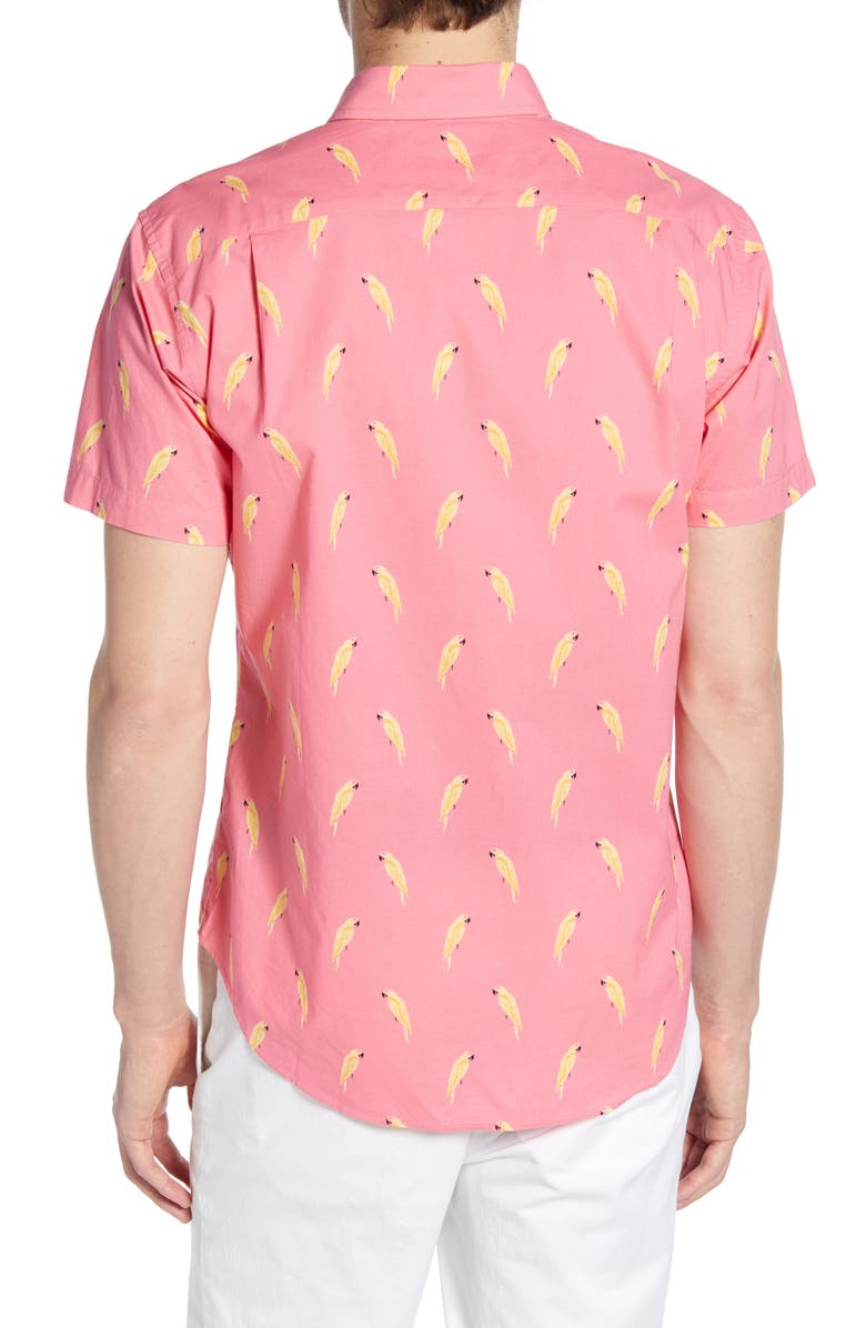 Bonobos Riviera Slim Fit Macaw Print Shirt, Alternate, color, 