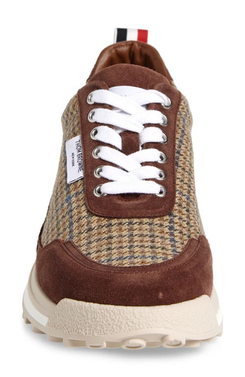 Thom Browne Alumni Gunclub Check Trainer Sneaker In Brown