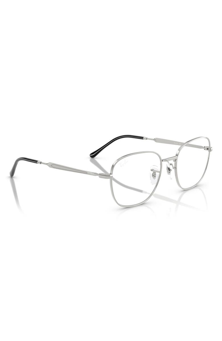 Ray-Ban 53mm Square Optical Glasses, Alternate, color, Silver