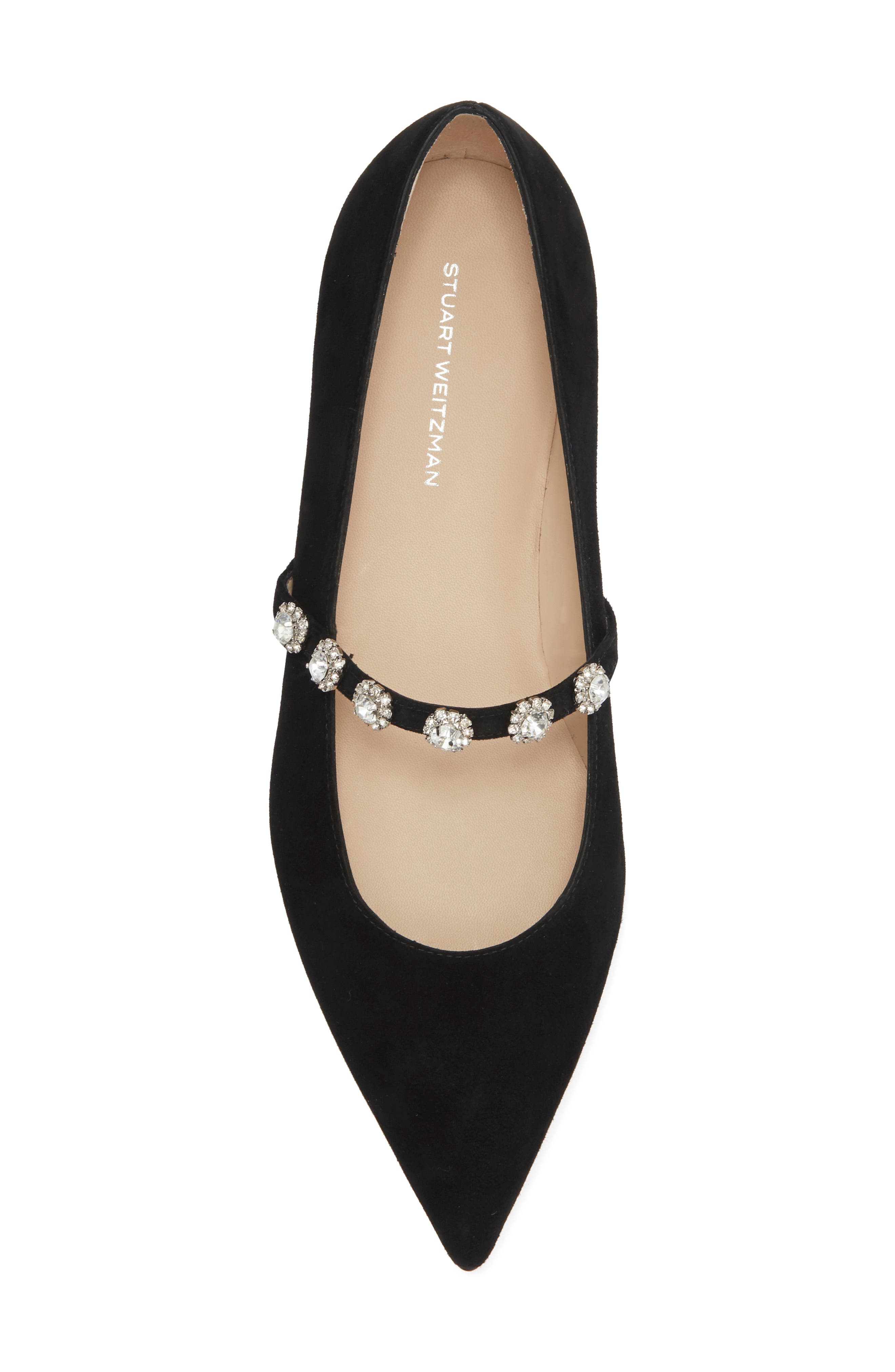 Stuart Weitzman Justina Mary Jane Flat, Alternate, color, Black