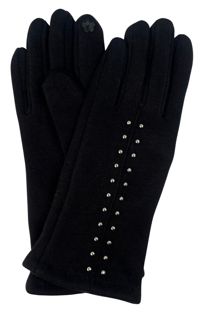 MARCUS ADLER Studded Jersey Gloves, Main, color, Black