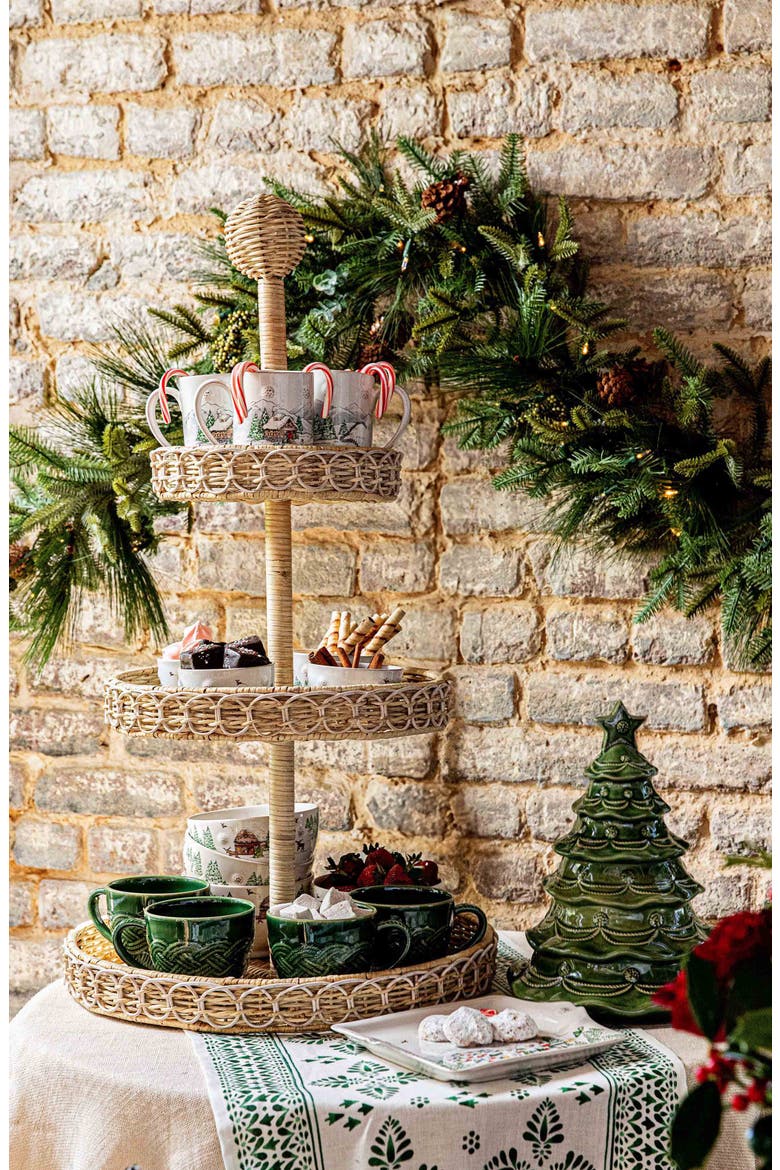 Berry & Thread Christmas Tree Cookie Jar, Alternate, color, BASIL