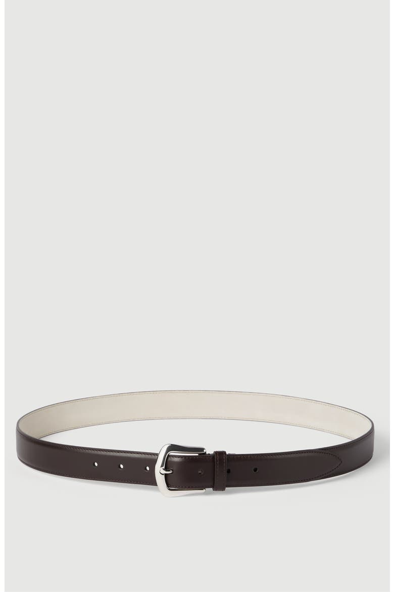 Calfskin belt, Main, color, Brown