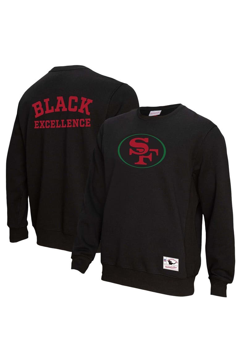 Unisex Mitchell & Ness Black San Francisco 49ers Black Excellence Collection Icon Pullover Sweatshirt, Main, color, Black