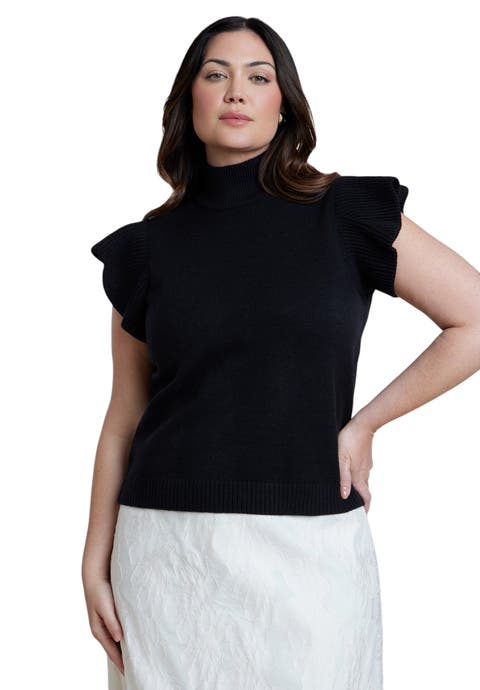 Ruffle Sleeve Sweater (plus)