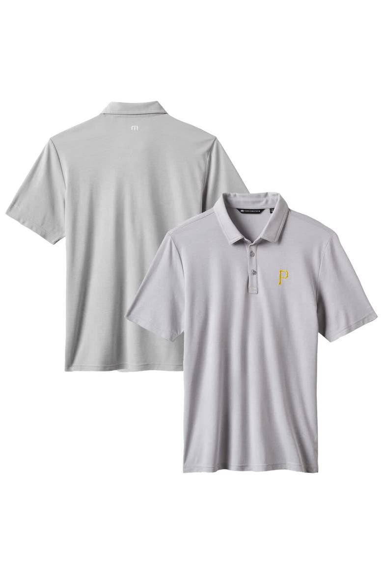 Men's TravisMathew Gray Pittsburgh Pirates Playoff Pitch Tri-Blend Polo, Main, color, Gray