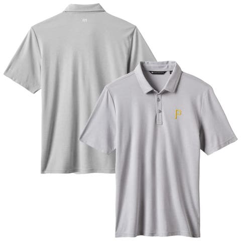 Men's TravisMathew Gray Pittsburgh Pirates Playoff Pitch Tri-Blend Polo