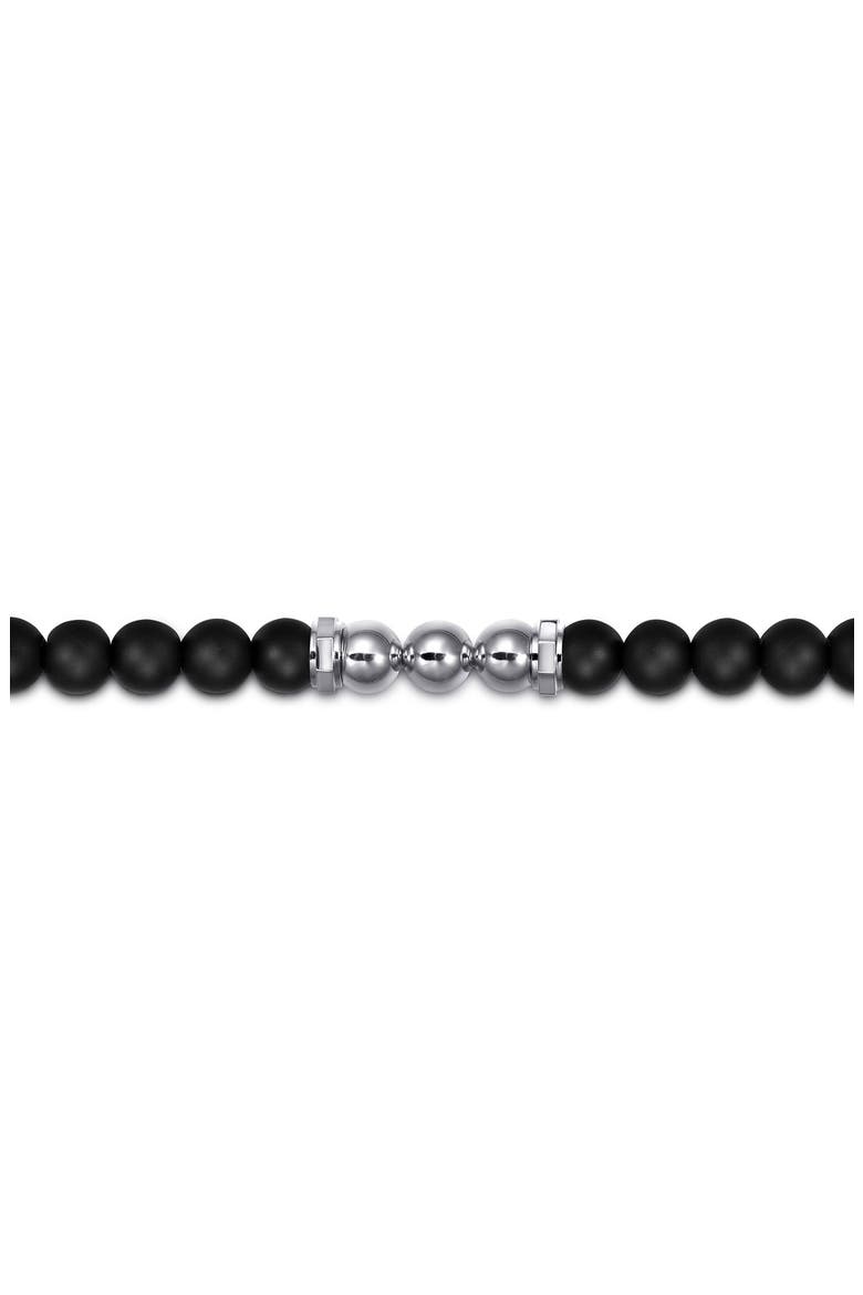 Men's Bujukan Sterling Silver & Onyx Beaded Bracelet, Alternate, color, STERLING SILVER/ ONYX